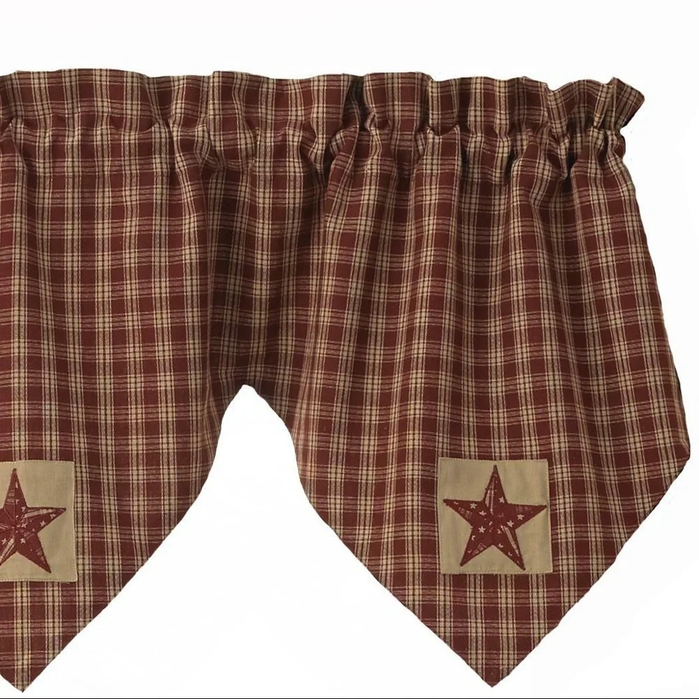 Sturbridge Patch Valance Triple Point Wine 60x20”
